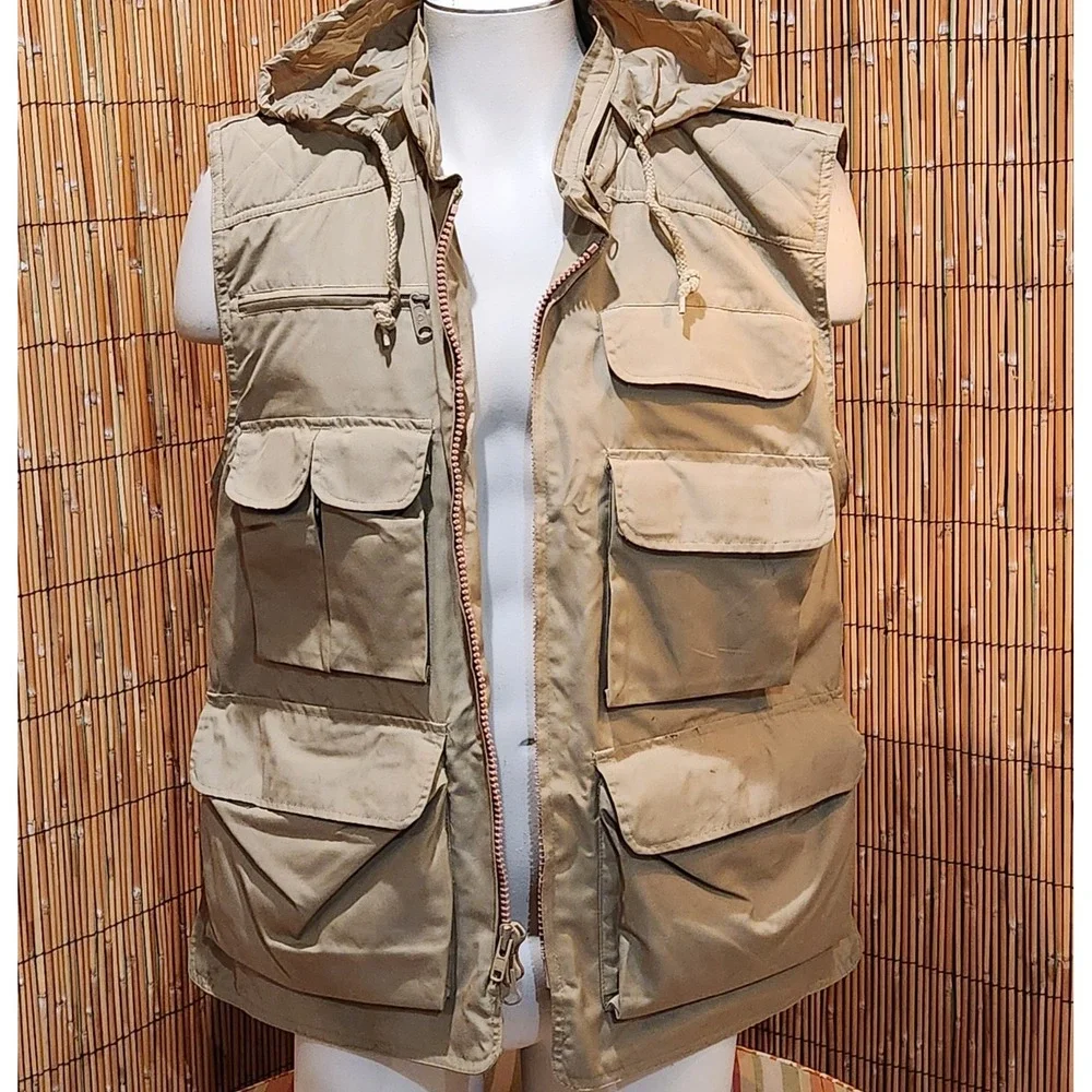 Gorpcore Utility Vest Cargo Pockets  Khaki Tan